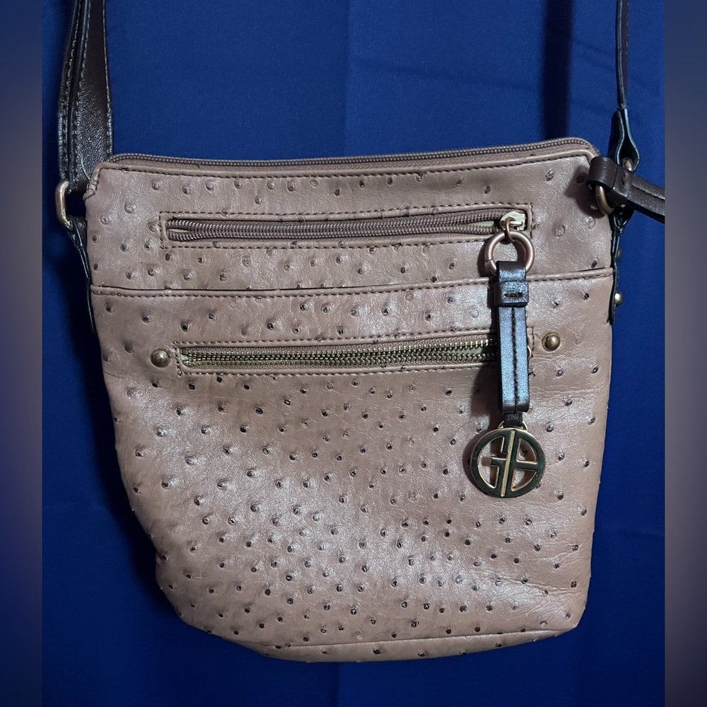 Giani Bernini Tan Crossbody Bag with Textured Design